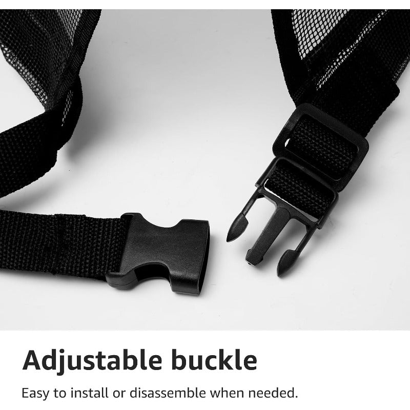 Adjustable buckle strap on outdoor AC mesh cover