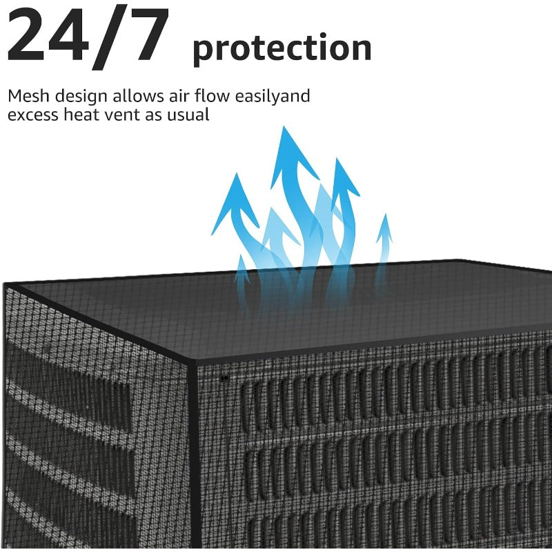 Airflow ventilation through breathable outdoor AC cover